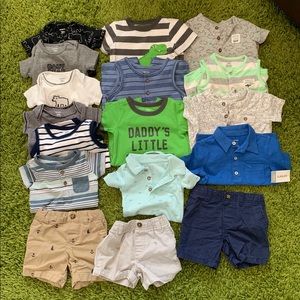 Lot of 17 Carter’s Size 12M Boys Summer Clothes
